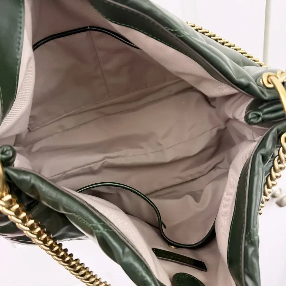 Tory Burch Kira Diamond Quilted Leather Hobo Bag in Green